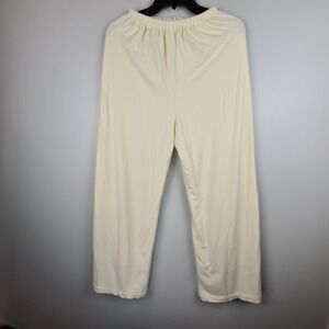 TWOI Design Lab Womens Light Yellow Soft Wide Leg Casual Pants Lined XS/S Lounge